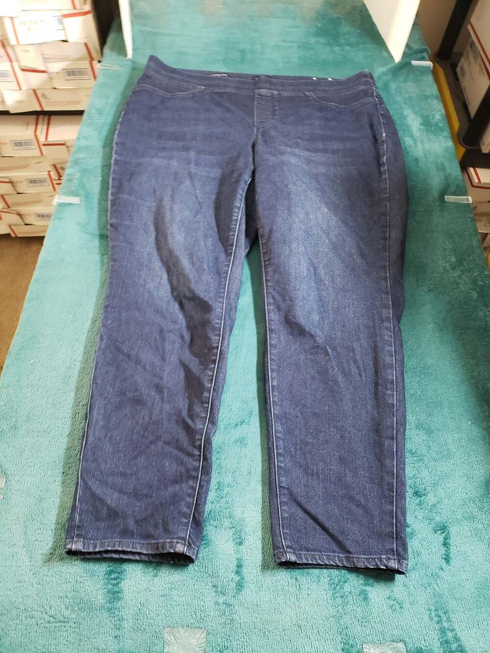 Talbots Jeans Size 18 W Womens Blue Denim Stretch Ladies Pull On Jegging